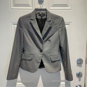 Express Black Gray Dot Patterned Blazer Suit Jacket Size 0 ( XS ) Single Button